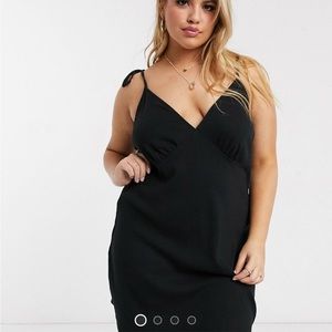 ASOS RIBBED BLACK MINI DRESS